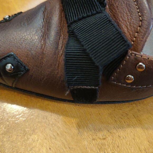 Prada size 37.5 brown and black authenticated kitten heels Made in Italy - Picture 10 of 16